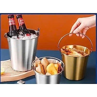 Xô đá Inox 304 Decor | XÔ ĐÁ INOX CÓ QUAI | Xô đựng đá chất liệu inox 304 có quai