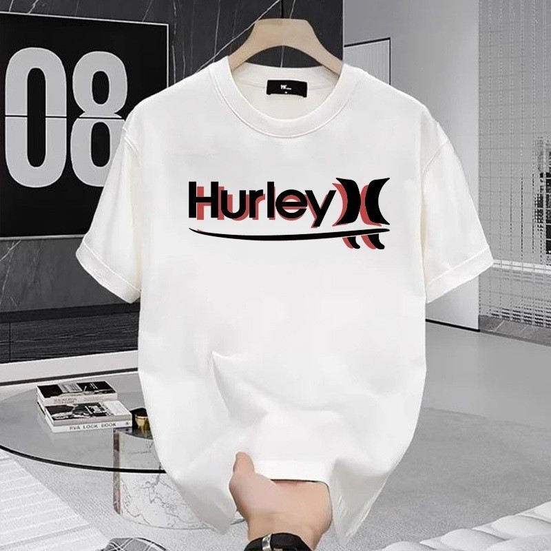 Áo thun ngắn tay Cotton Hurley màu trơn mới 0121