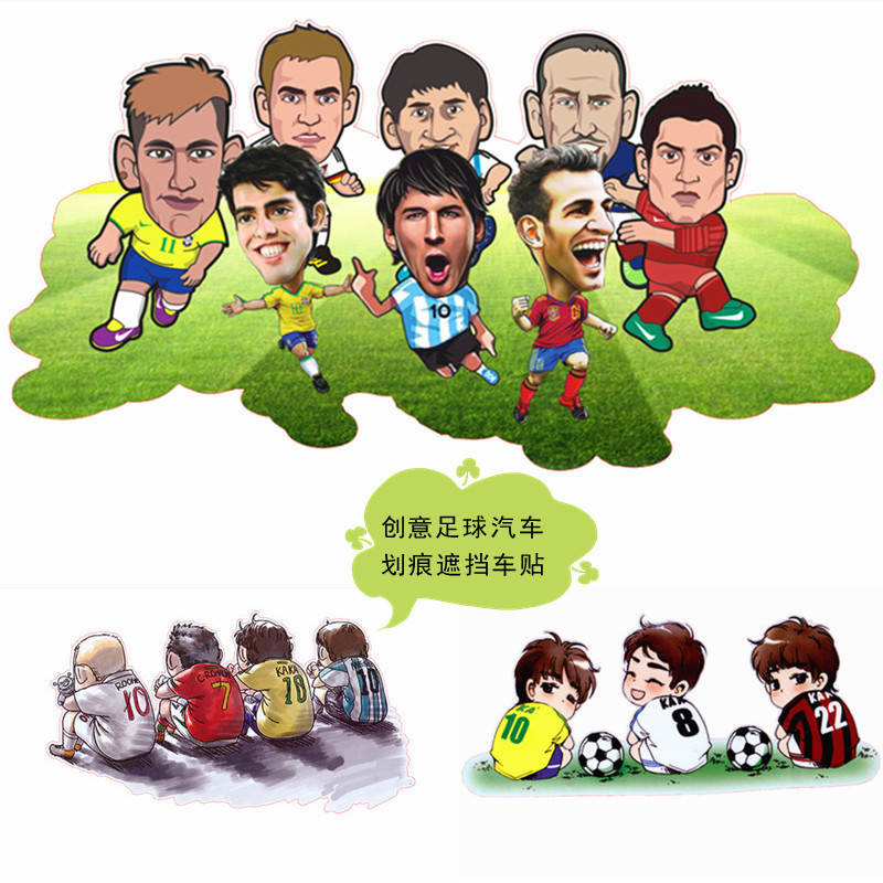 Sáng Tạo Bóng Đá Xe Dán Chống Thấm Nước Trầy Xước Khối Trang Trí Thân Xe Dán Ngôi Sao Hàng Hóa Messi