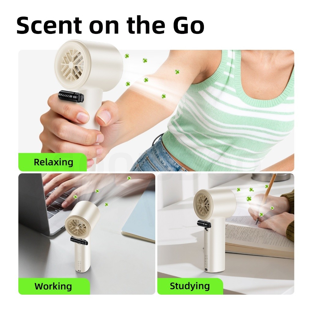 Quạt cầm tay Phụ kiện GOOJODOQ tích hợp bộ khuếch tán hương thơm và tương thích với các loại có giao diện type-c | BigBuy360 - bigbuy360.vn