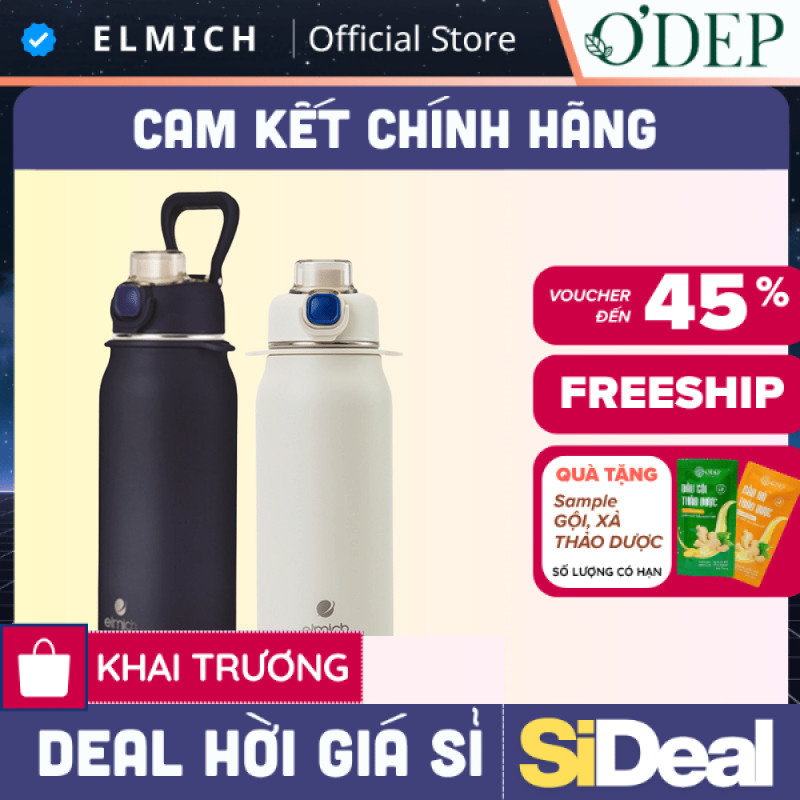 Bình giữ nhiệt inox 316 Elmich EL8331 dung tích 1L , Hàng chính hãng - SIDEAL SIL