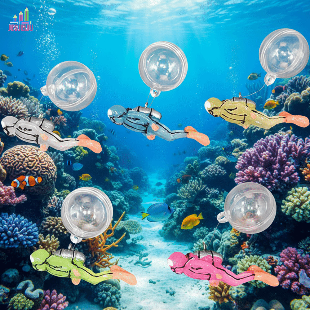 JESJELIU Trang Trí Bể Cá, Dây Câu Nhựa Chất Liệu Nhựa Nổi Diver, Mô Phỏng Diver Bóng Nổi Nhỏ Cá Tính
