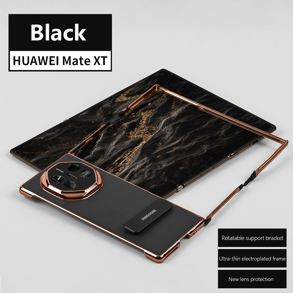 360 Xoay Đứng Da Ốp Lưng Điện Thoại Huawei Mate XTs Ultimate Siêu Mỏng Khung Mạ Điện Giá Đỡ Vỏ Bảo V