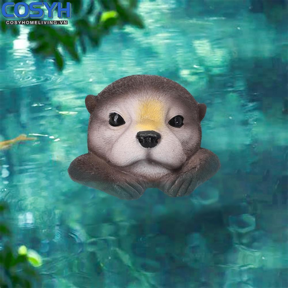<cosyh>Floating Otter Head Floating Function Lifelike Otter Head Natural Charm