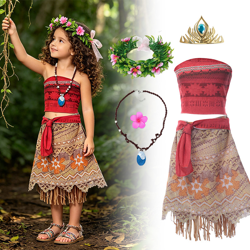 Moana Trang Phục Cho Bé Gái Trẻ Em Tiệc Sinh Nhật Trang Phục Hóa Trang Trẻ Em Halloween Moana Trang 
