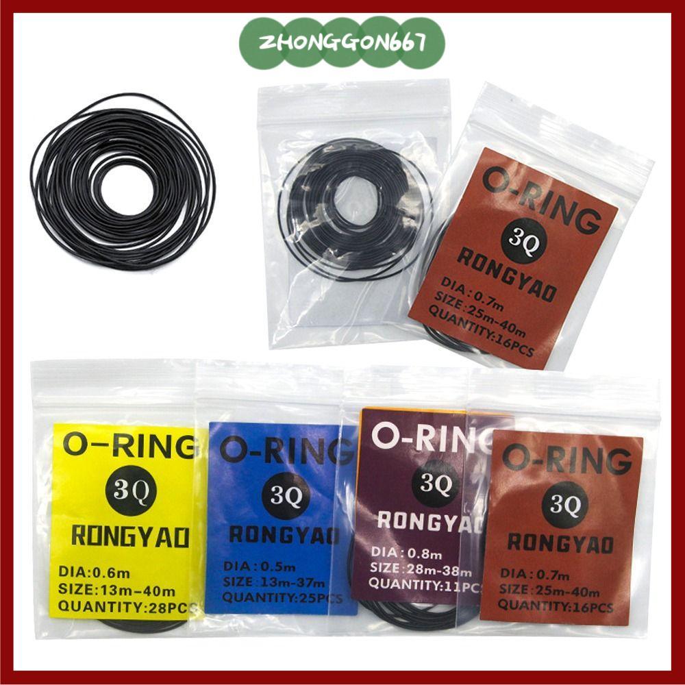 ZHONGGON67 1 Gói Vòng chữ O cao su, Vòng đệm đồng hồ cao su 0,5 / 0,6 / 0,7 / 0,8mm, Dụng cụ sửa chữ