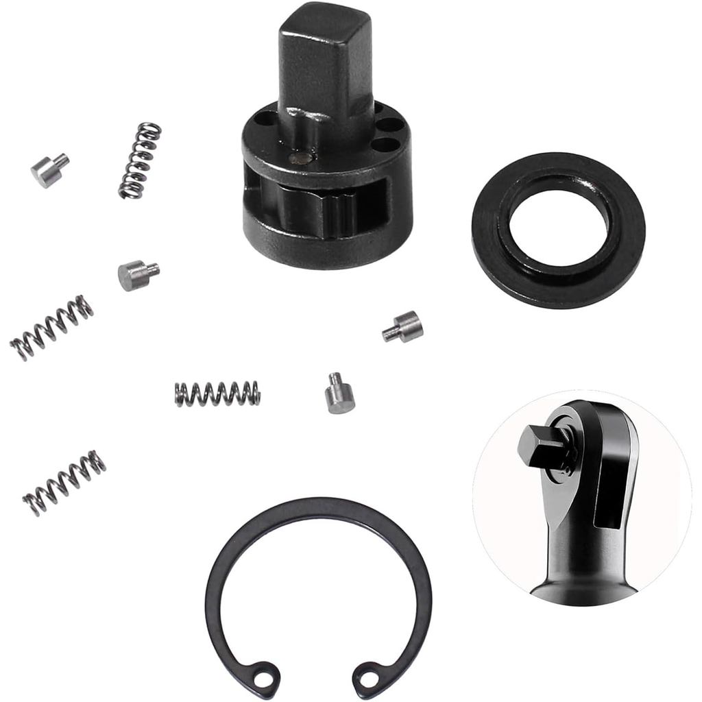 Huegexpen 42-06-1030 3 / 8 "M12 Bộ dịch vụ đe đầu Ratchet cho Milwauke-e Ratchet 2457-20, 2457-21, 4