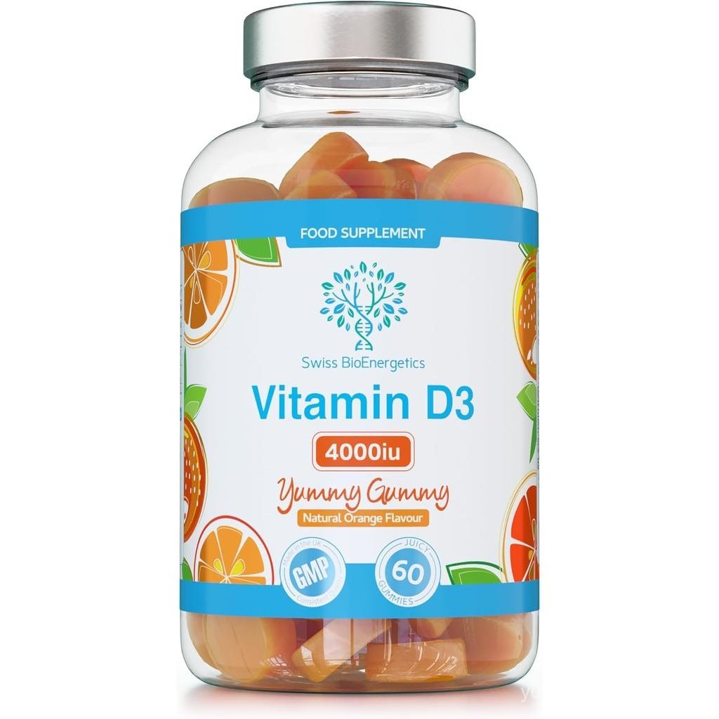 D3 4000IU 100μg 60 Hương Cam Nhai Yummy 2 Tháng Lớp Sản Xuất Tại Vương Quốc Anh