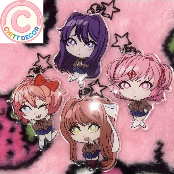Doki Doki Literature Club (DDLC) Epoxy Acrylic Keychain Charms