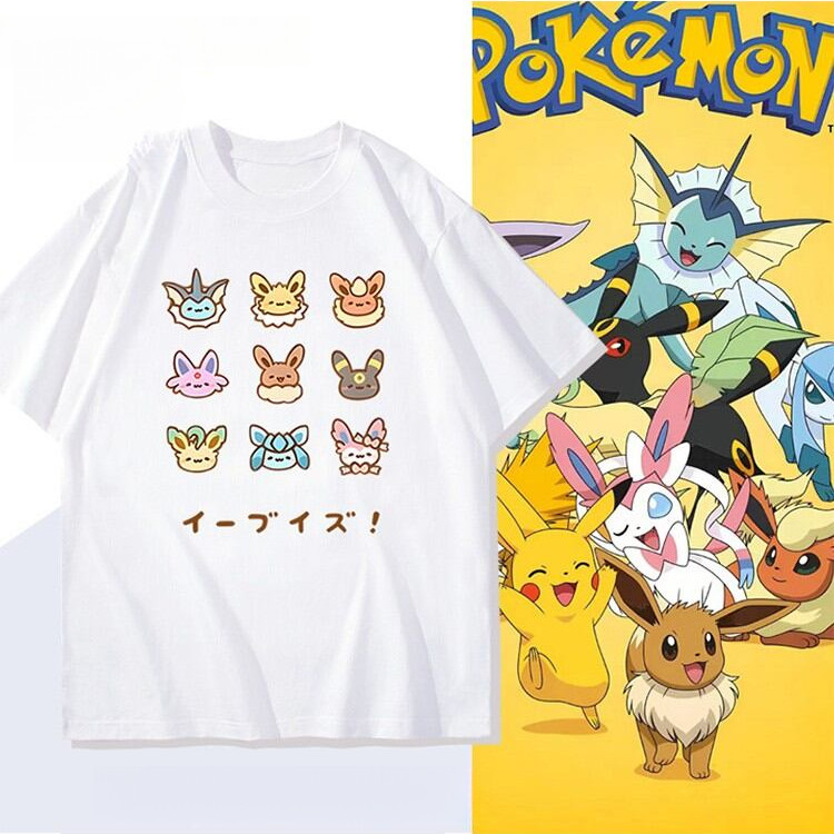 Áo thun Cotton 1 Pokemon Eevee Evolutions Thời trang nam nữ S-5XL