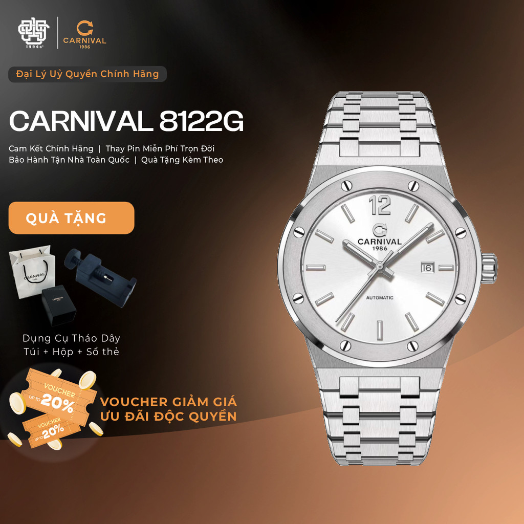 Đồng Hồ Nam Carnival 8122G-VT-T Automatic, Hàng Chính Hãng 1994s WATCH