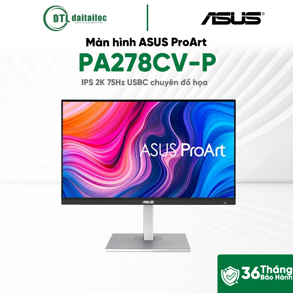 Màn hình đồ hoạ Asus ProArt PA278CV 27" IPS 2K 75Hz USBC | Chính Hãng | Bảo hành 36 tháng