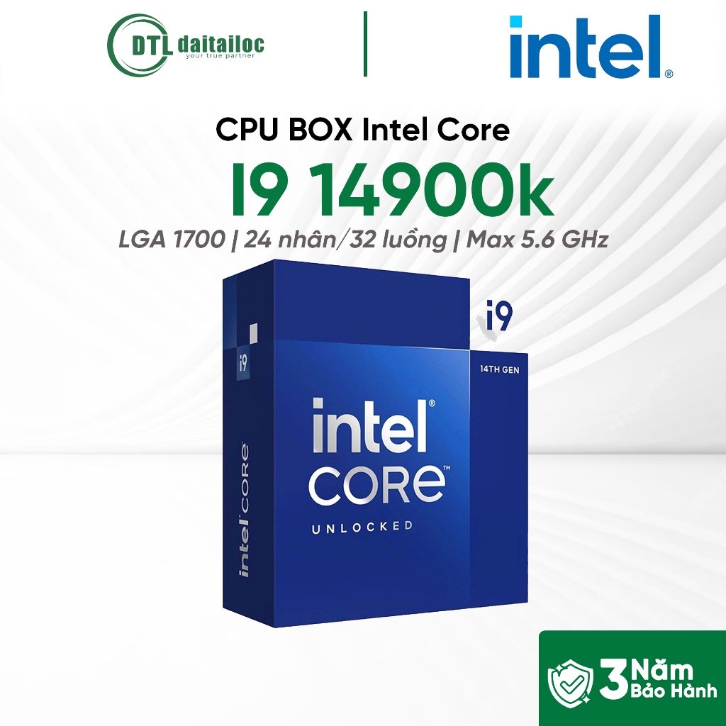 CPU BOX  INTEL CORE I9-14900K | 24 NHÂN 32 LUỒNG | 6.0GHz | UHD 770 | CHÍNH HÃNG | BẢO HÀNH 36 THÁNG