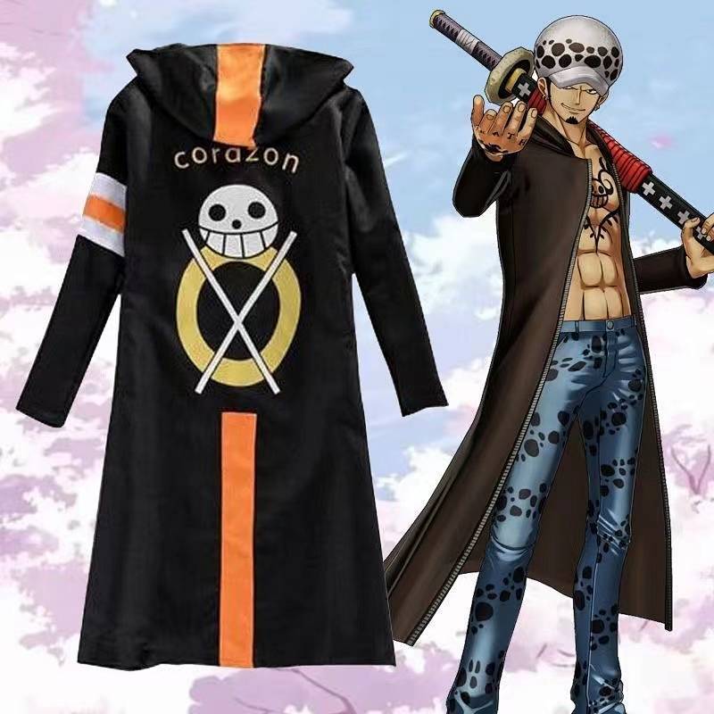One Piece Trafalgar Cosplay Cloak Robe Cosplay Coat Clothing 6EOK