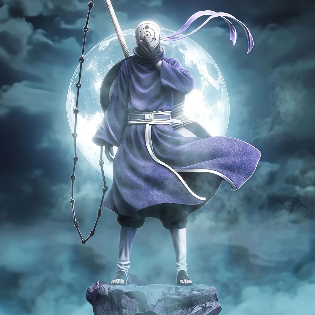 VJ9M Naruto figure with standing pose, Obito with interchangeable heads, anime figure model, decorat