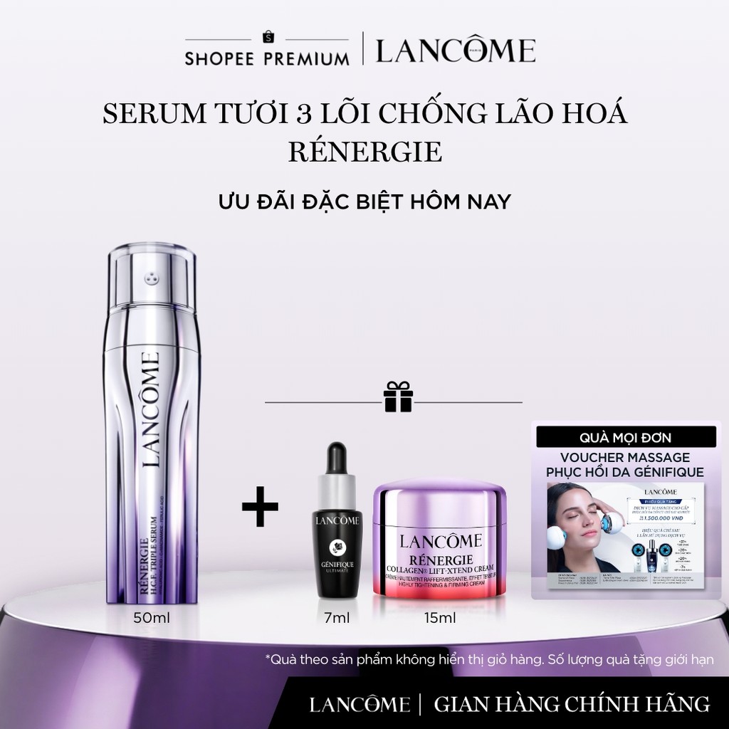 [KOL] Dưỡng Chất (Serum) Tươi 3 Lõi Ngăn Ngừa Lão Hóa Lancome Renergie Triple 50ml