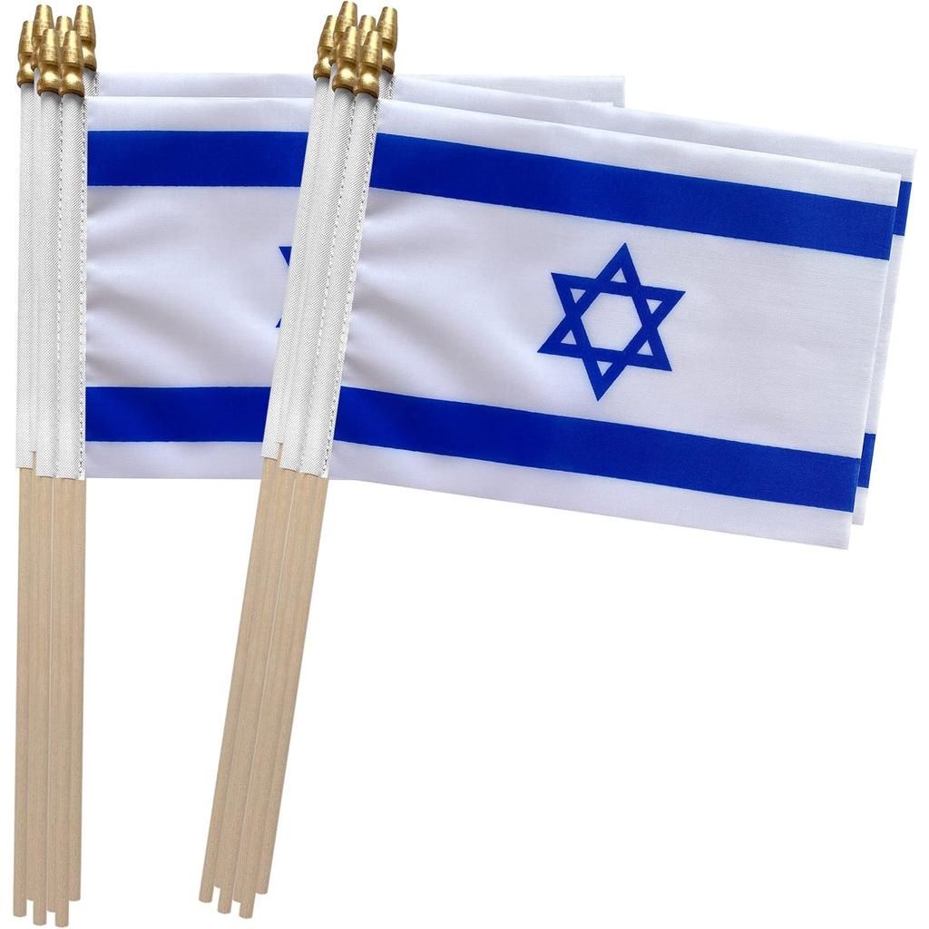 Cờ dính TSMD Israel Cờ cầm tay Mini nhỏ của Israel, 5x8 Inch, 12 gói