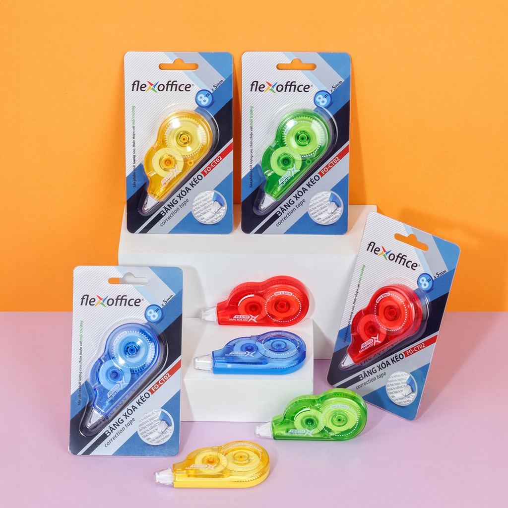 Combo 10 Bút xóa kéo FlexOffice FO-CT-02