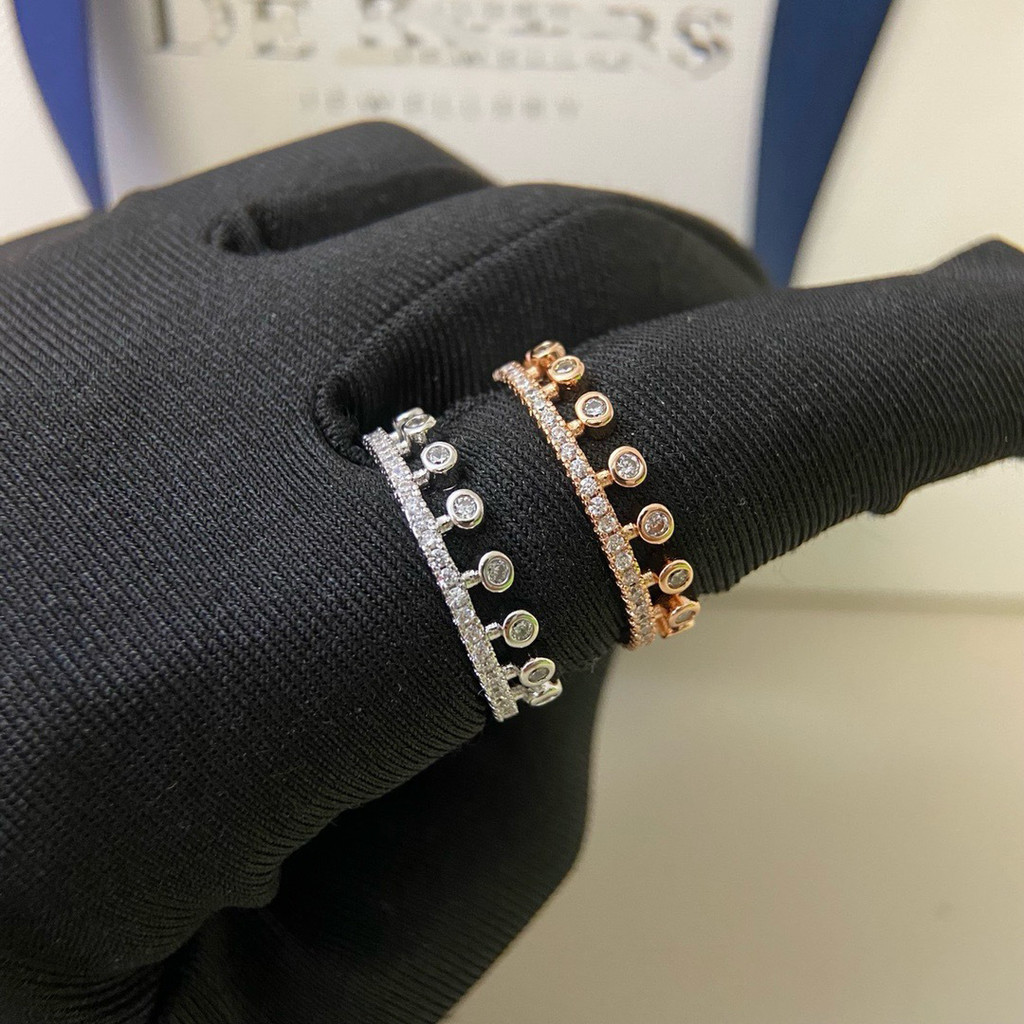 Full-diamond dewdrop crown ring, imitation diamond ring with a stylish design, suitable for stacking