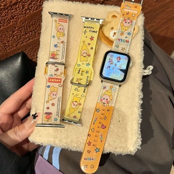 Thích hợp cho Xiaomi Bracelet 9pro Phim hoạt hình TPU Star Picker Strap GT6 / Fit4 / vivoOPPO Apple#