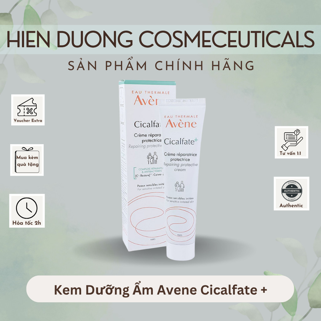 [Bản Mới] Kem Dưỡng Ẩm Avene Cicalfate Repair Cream 40ml/100ml | Dưỡng ẩm Avene làm dịu, cấp ẩm cho 