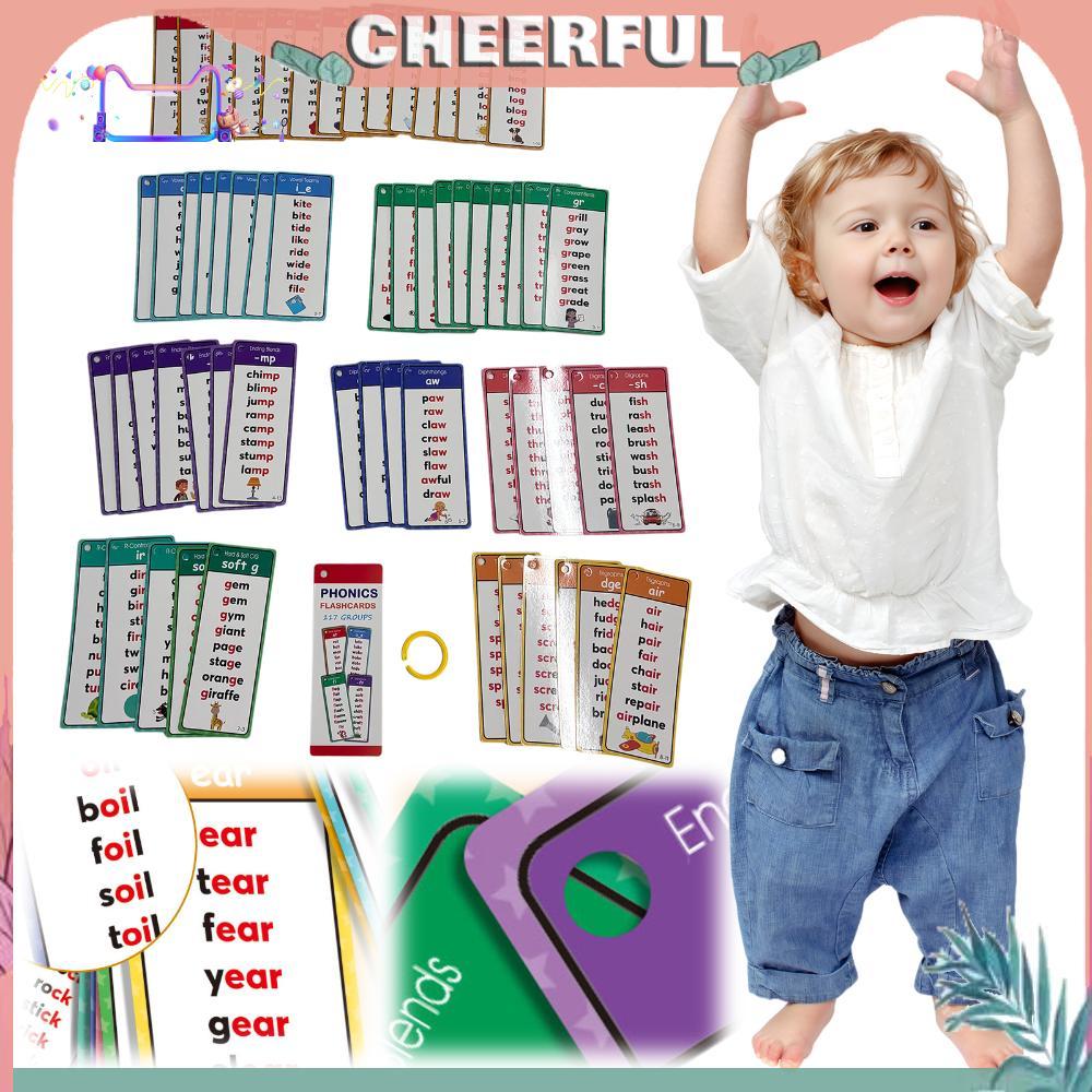 Thẻ Từ Phonics với 60 Từ Danh Sách Tờ Phonics Từ Danh Sách Thẻ Học Đọc & Đánh vần Đồ Chơi
