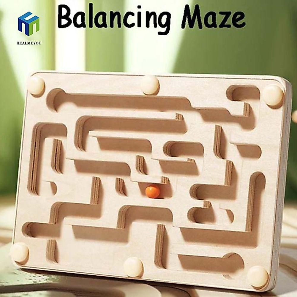 HEALMEYOU Baby Balance Ball Games, Gear Balance 3D Puzzle Rolling Ball Maze Board, Gear Track Ball T