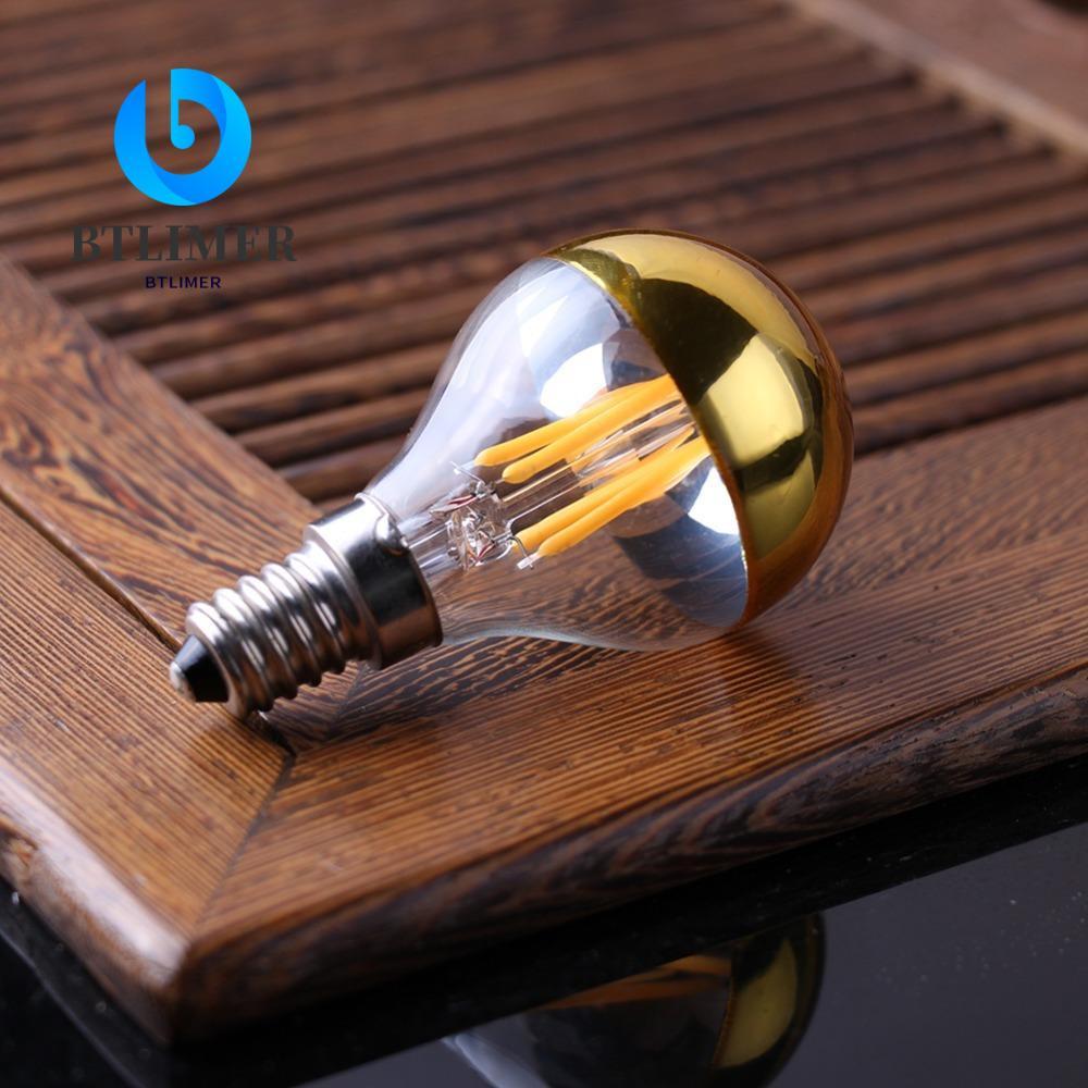 Bóng đèn LED BTLIMER, Bóng đèn pha lê E12 / E14 / E26 / E27 bán mạ, Nến trắng ấm 2023 2200K 2700K Bó