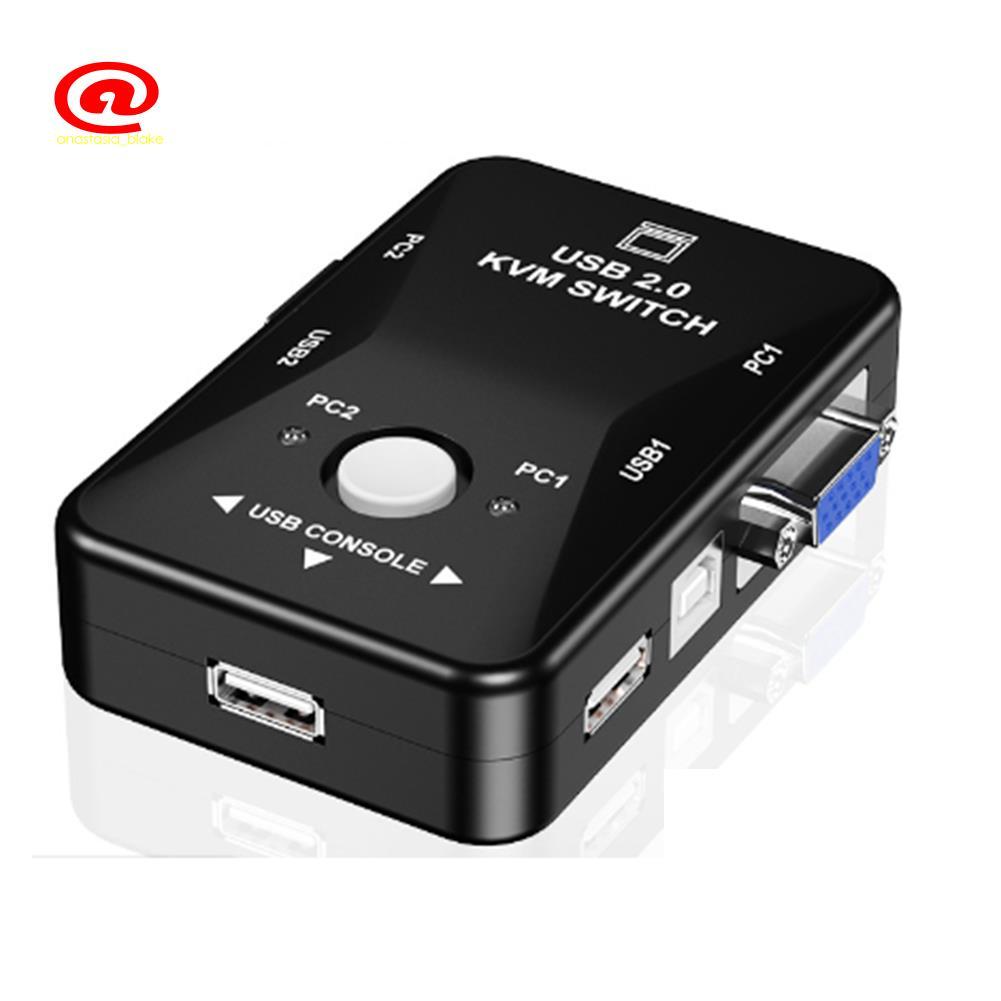 USB 2.0 KVM Chuột Switching Bàn Phím VGA Splitter Box Sharing Switch USB KVM Switch 2 Cổng VGA SVGA 