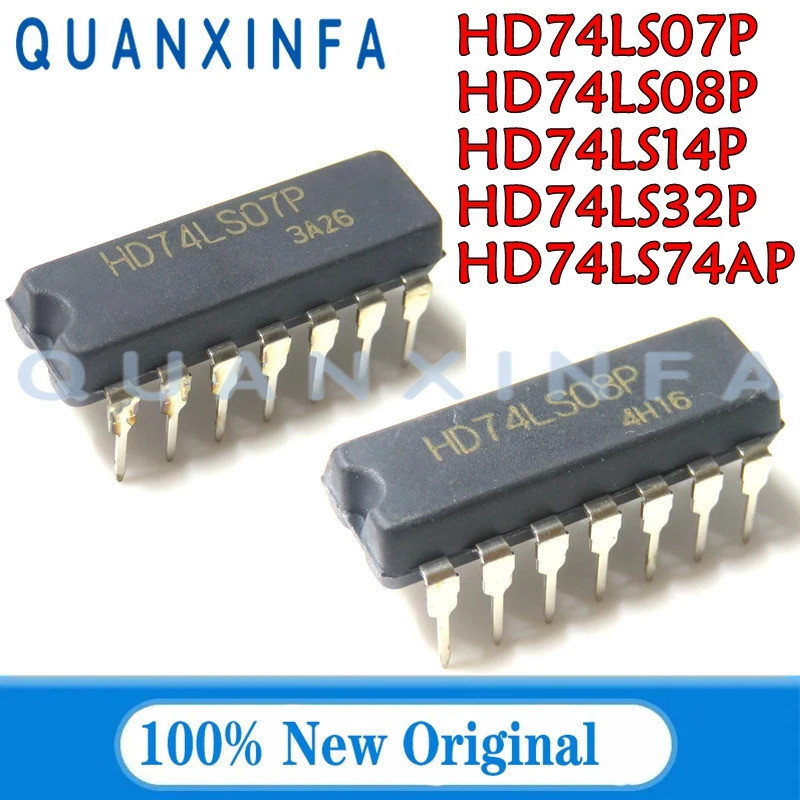 10 CHIẾC HD74LS07P HD74LS08P HD74LS14P HD74LS32P HD74LS74AP DIP 74LS14 74LS32 74LS74 74LS07 74LS08 c