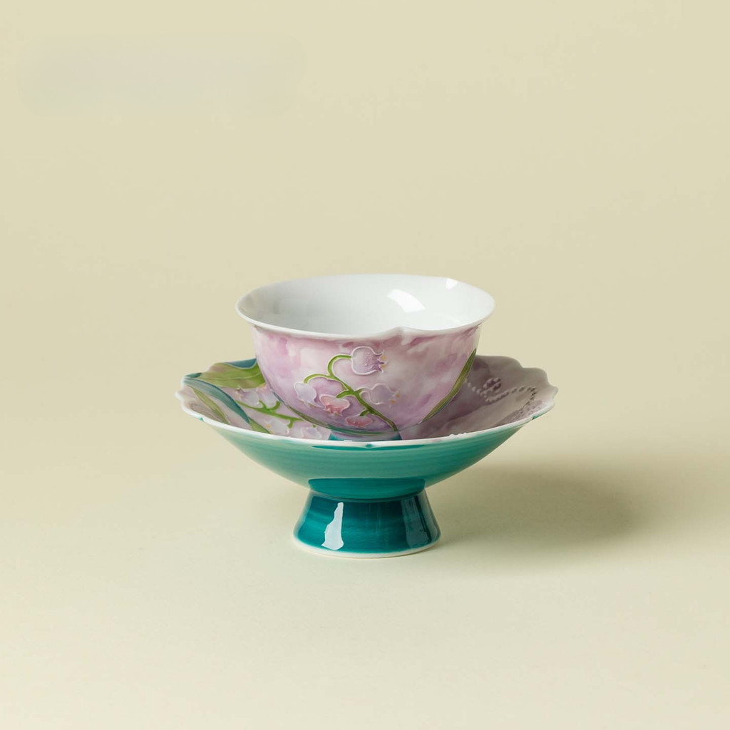 [Lily of the Valley] Mist Purple Lily of the Valley Sequence Folding Cốc gấp + Cốc đựng cốc miệng ho