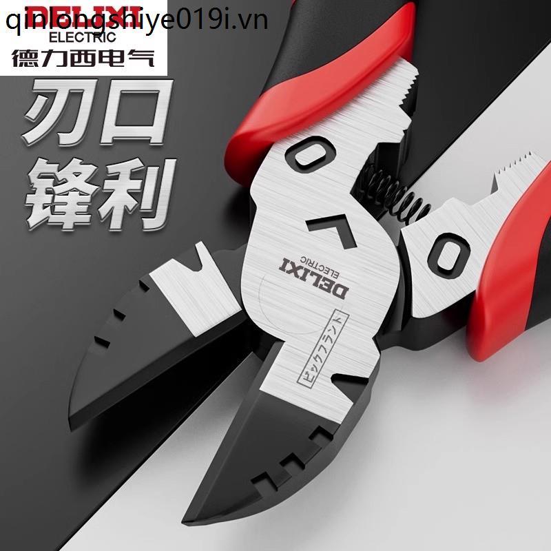 Kìm chéo Delixi 20cm Máy cắt dây đặc biệt Kìm lệch tâm Kìm chéo Kìm có thể cắt dây thép Kìm dây