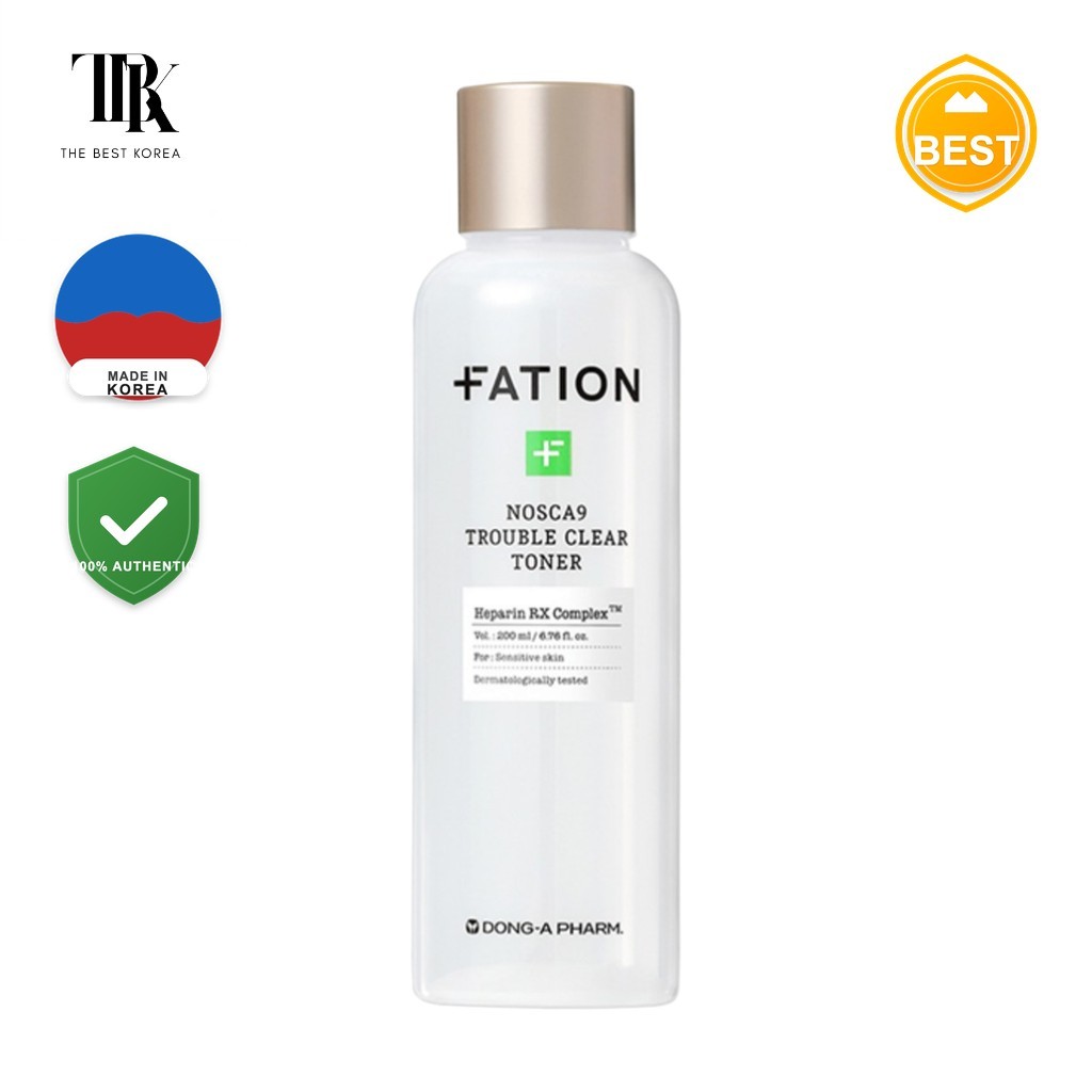 [fation] NOSCA9 Trouble Clear Toner, 200ml, 1 cái / Mực Hàn Quốc / Công thức da trong suốt / Chính h