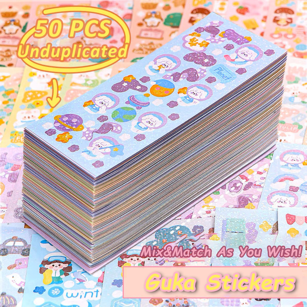 Bộ 50 ngẫu nhiên 50 Cái Nhãn dán Guka dễ thương Nhãn dán hoạt hình Kawaii Nhãn dán máy tính xách tay