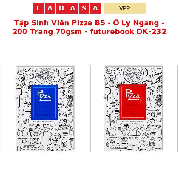 Tập Sinh Viên Pizza B5 - Ô Ly Ngang - 200 Trang 70gsm - futurebook DK-232