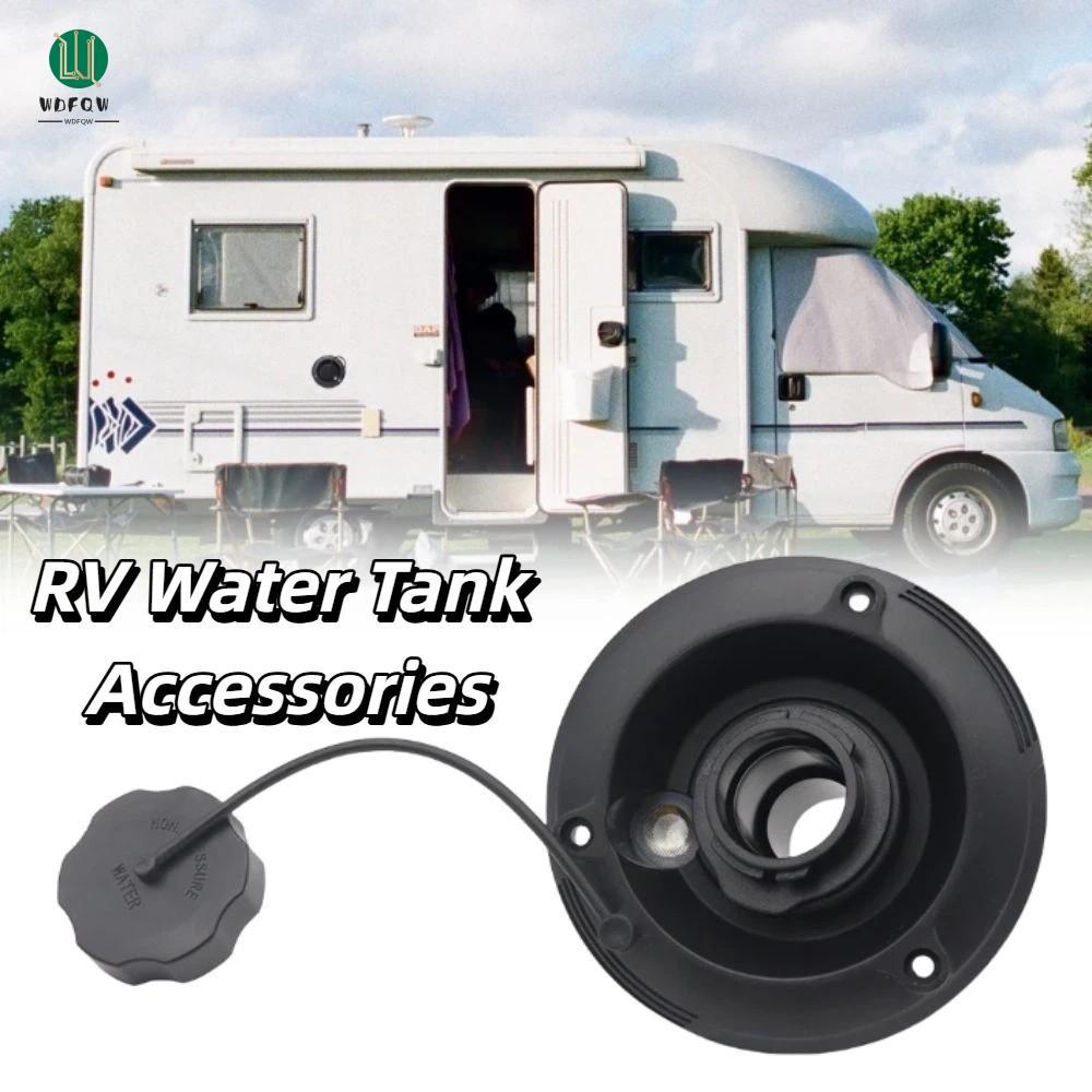 WDFQW Gravity Fresh Water Fill Hatch, Gravity Fill Round RV Gravity Water Inlet, Hatch Plastic Black