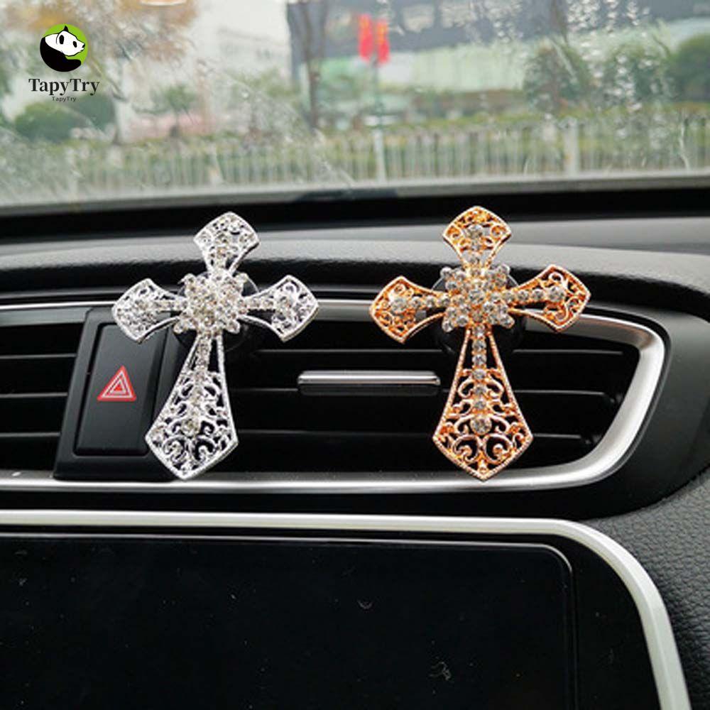 ALISON Outlet Kẹp nước hoa Phụ kiện nội thất ô tô Chúa Giêsu Thánh giá Hương vị xe hơi Điều hòa Cros