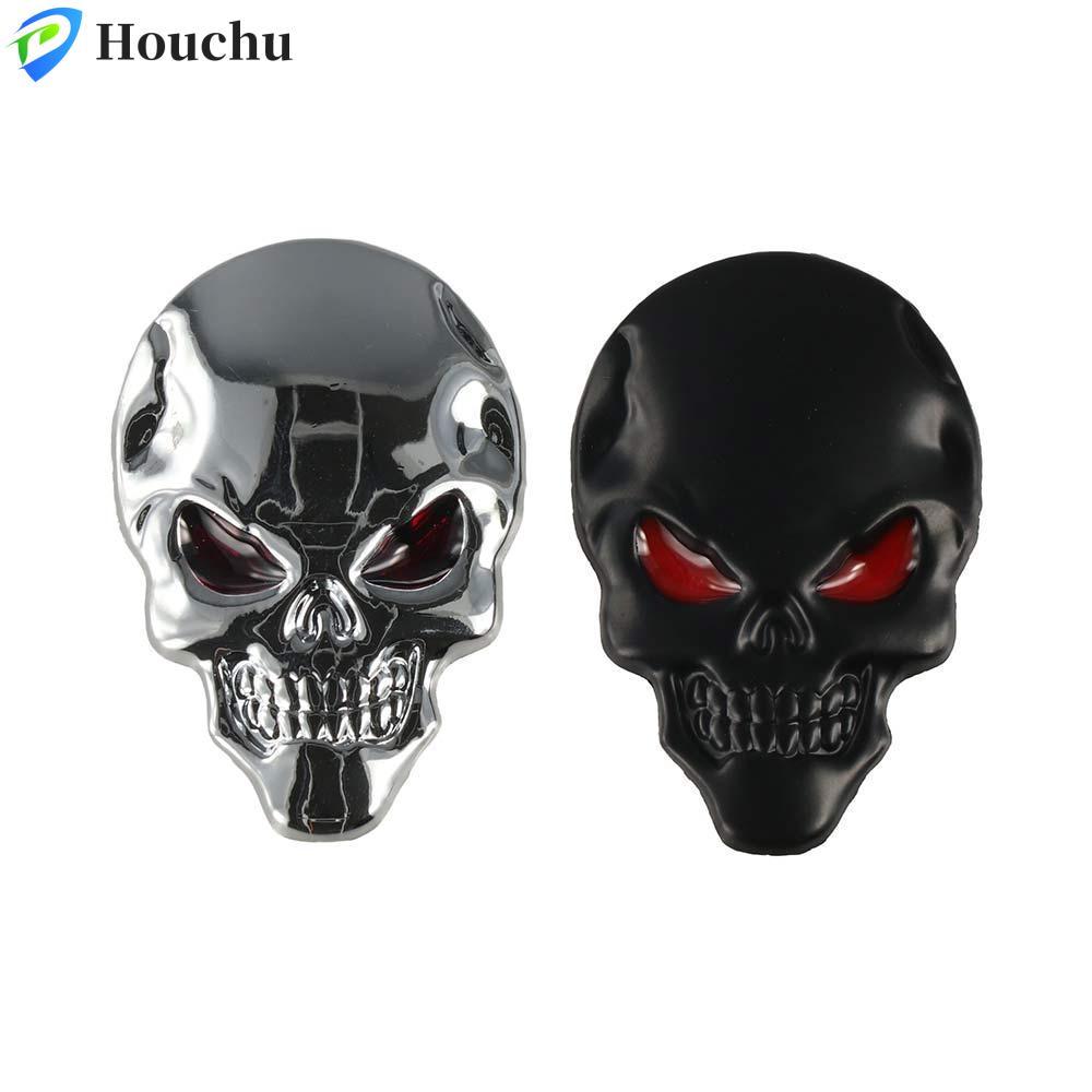 HOUCHU 3d Metal Skull Car Sticker, Skull Skeleton 3D Metal Skull Skeleton Decal, Self Dính Cool Punk