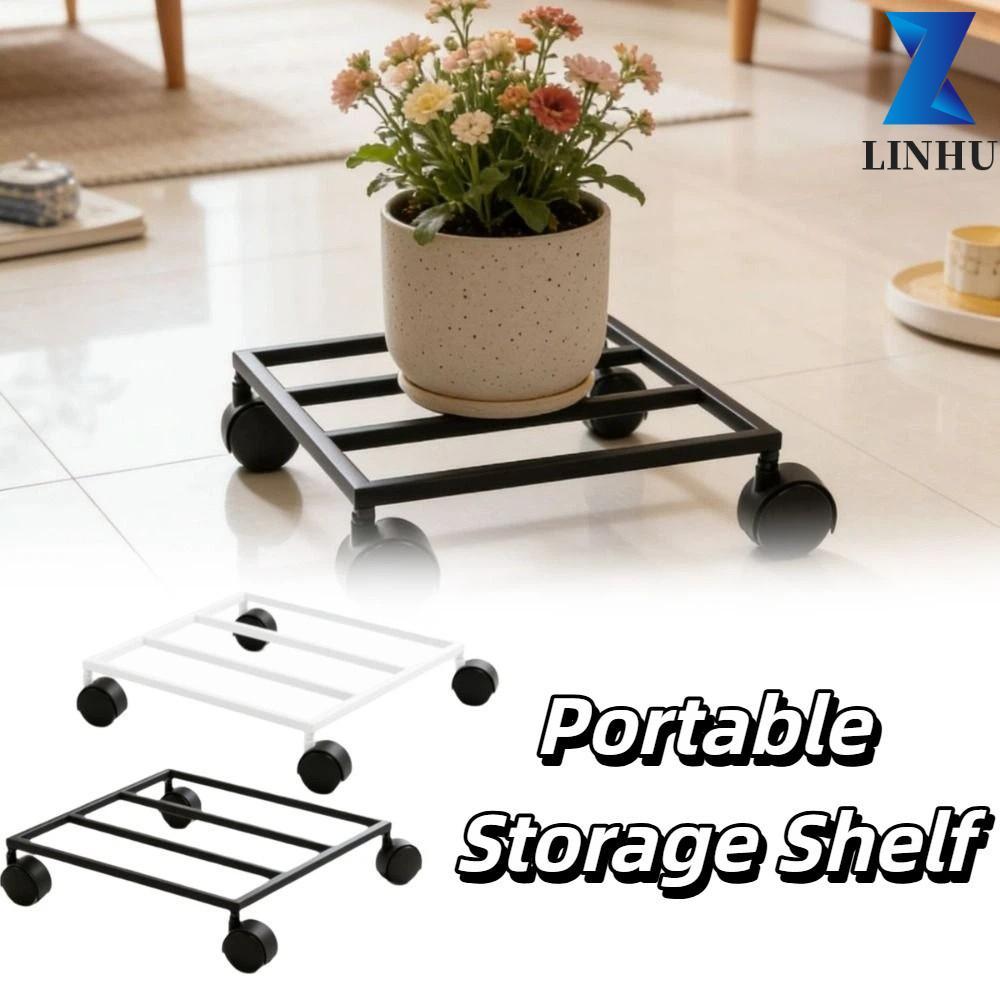 LINHU Heavy Duty Plant Dolly, Cast Iron With Caster Rolling Plant Stand, Stand Movable Heavy Duty Ro