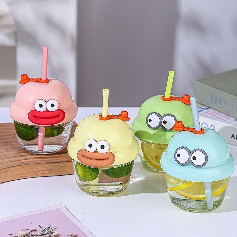 Phong Cách Mới Mùa Hè Pier Pier Cốc Nước Cốc Thủy Tinh Trong Suốt Cốc Nước Influencer Giá Trị Cao Mi