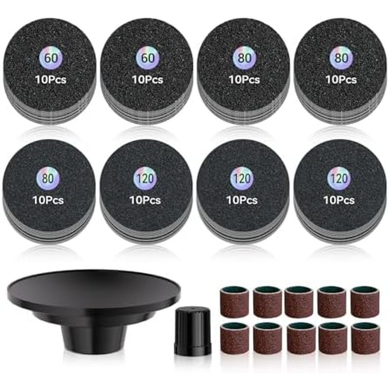 3 40 File Bộ dụng cụ điện Miếng đệm chân 5 trong 1 10 có thể sạc lại), & Tẩy (Di động cho Callus mềm