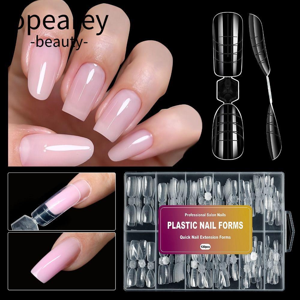 OPEAREY Dual Forms Nails Mold, Full Cover Poly Với Cân Nail Gel Nối Dài Khuôn Trên, Top Forms Acryli