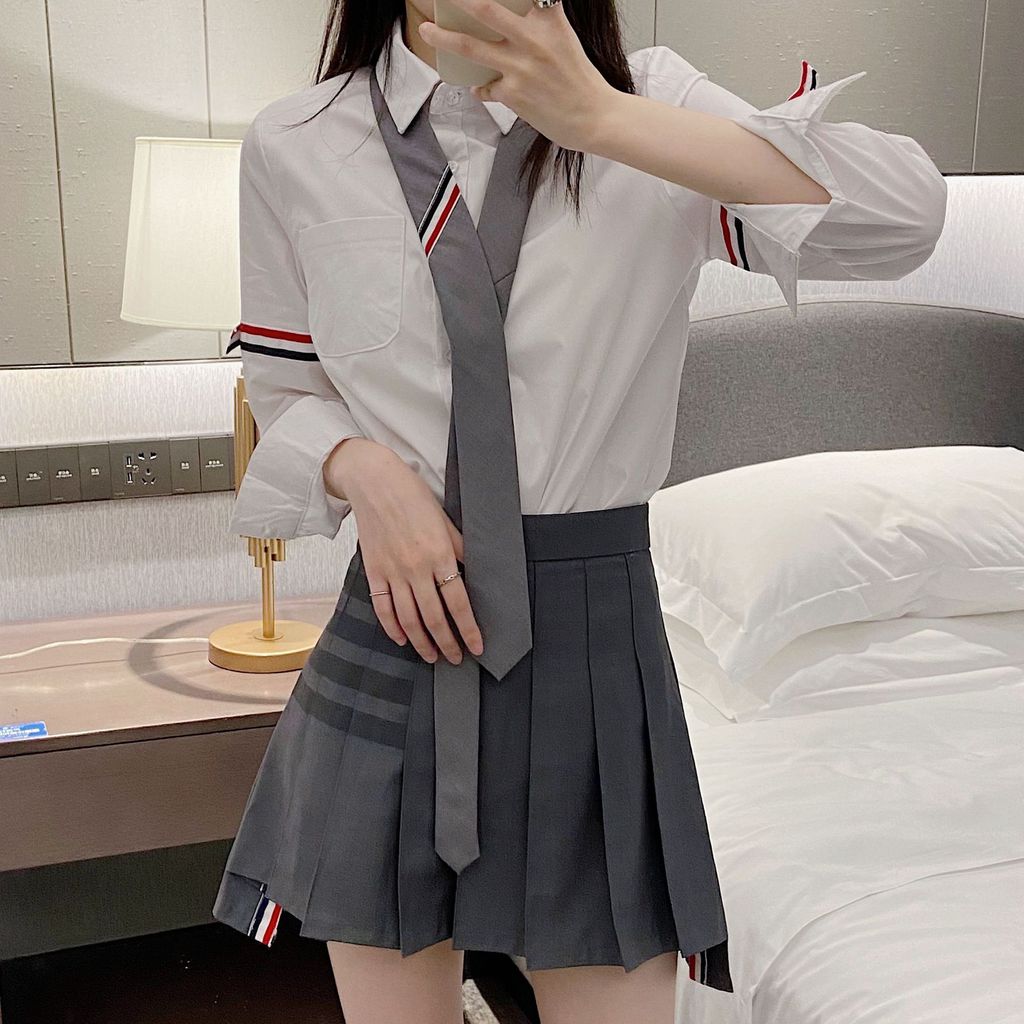 FATF TM Spring and Autumn Couple's Outfit: Striped Yarn-Dyed Shirt for Men and Women Students, Slim-