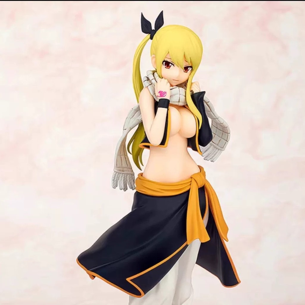 G5JH Fairy Tail Men's Lucy Desktop Case Ornament, Large-Scale 2D Beautiful Girl Anime Figure Model