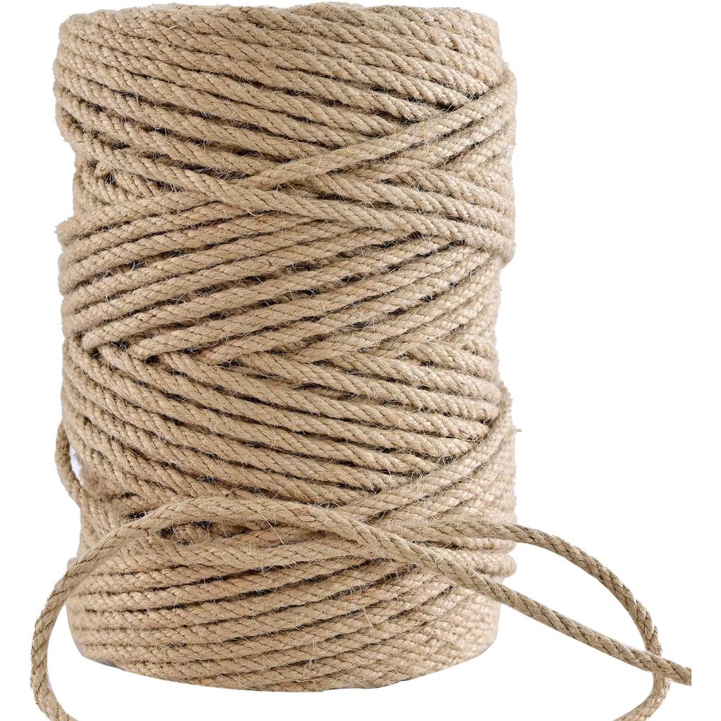 Dây đay tự nhiên 656 Feet Dây dài cho đồ thủ công Gói quà Giáng sinh Handmade Nghệ thuật Trang trí D