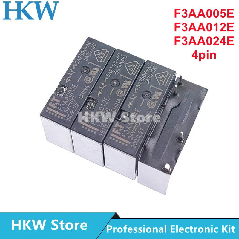 10 chiếc Rơle F3AA005E F3AA012E F3AA024E 5V 12V 24V 4PIN Rơle Relais chip gốc và mới ic còn hàng BMJ