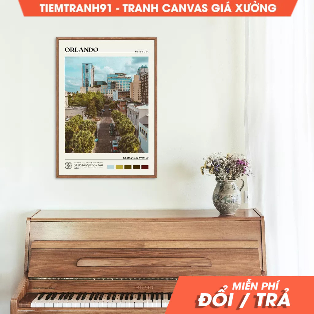 Tranh treo tường, Oil Paint, Orlando Wall Art, Orlando Poster, Orlando Photo, Orlando Wall Decor, Fl