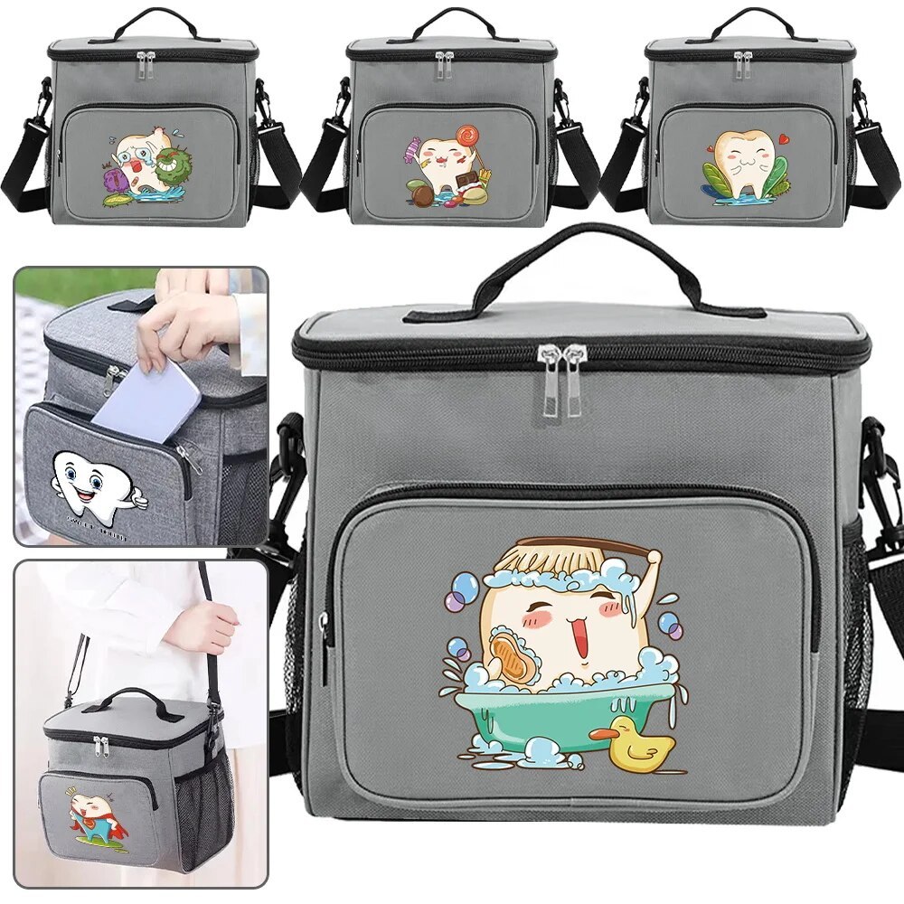 Lunch Bag Lunch Box Bag Cooler Picnic Bag Portable Insulated Thermal Teeth Series