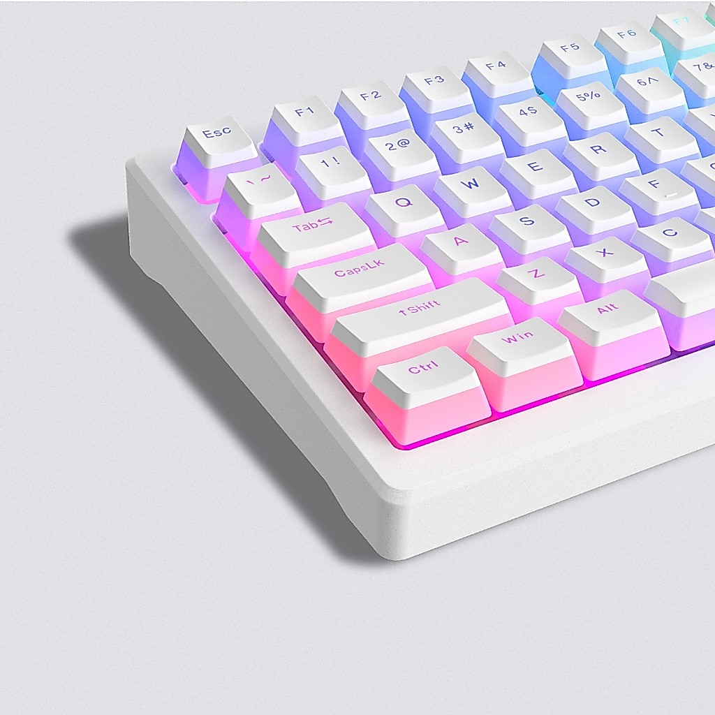 XVX Pudding Keycaps Đen / Trắng OEM Profile Tỏa sáng qua PBT Màu trơn tối giản để chơi game & văn ph