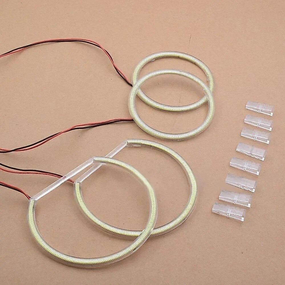 1 Cặp Trái & Phải Bên Đèn Pha LED Hào Quang Nhẫn Đôi Mắt Thiên Thần Bóng Đèn Cho Xe BMW E90 E91 Đèn 